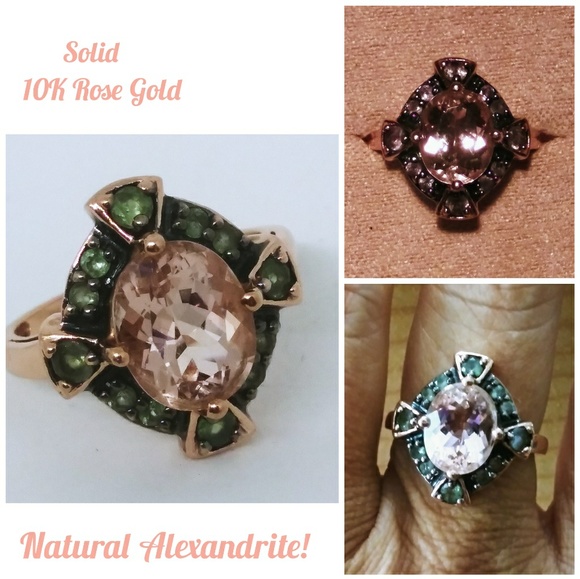 💍RARE💍10kt Rose gold Alexandrite Ring - Picture 1 of 6